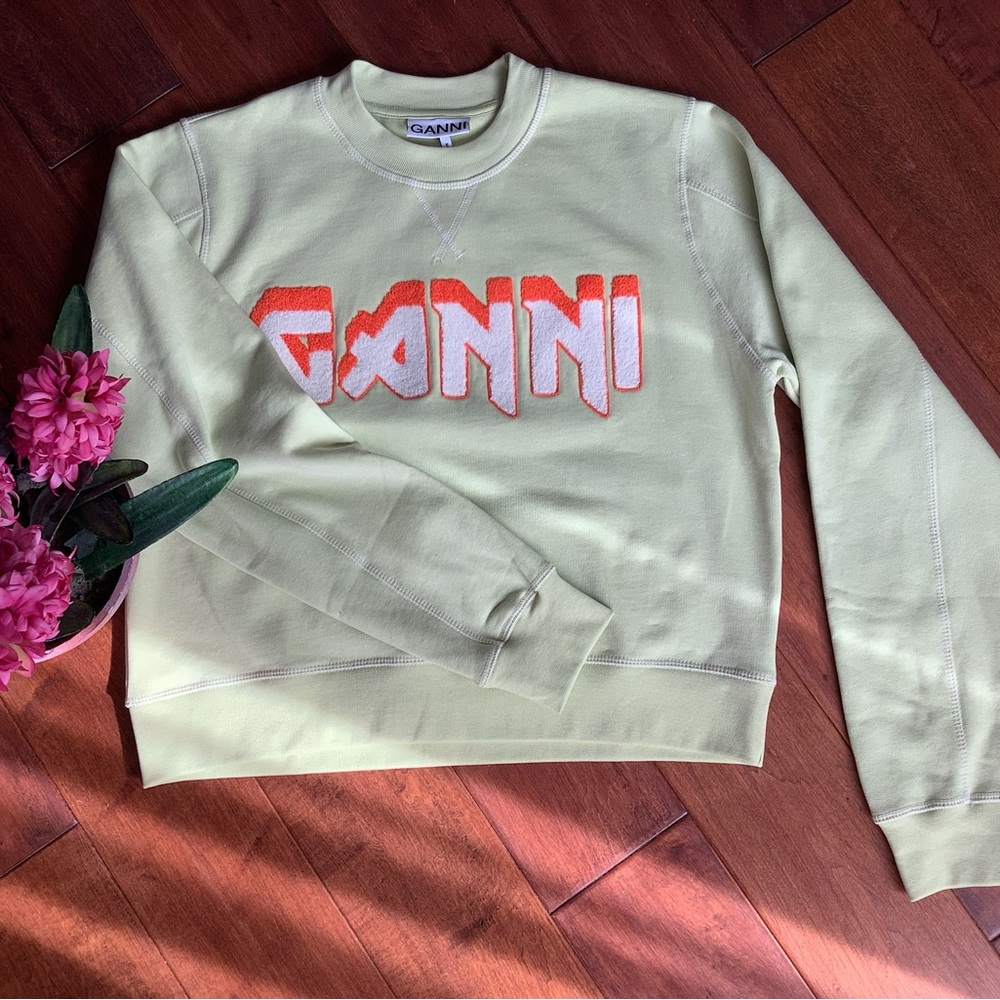 GANNI Organic Cotton Logo Sweatshirt - Picture 3 of 7